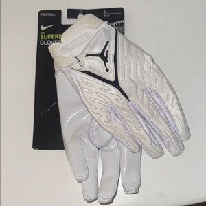 Nike White Superbad Football Gloves